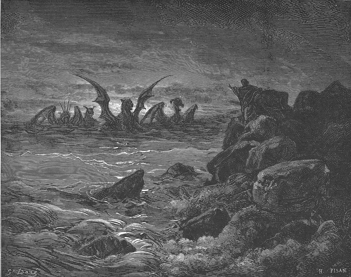 « Vision de Daniel des quatre bêtes », gravure de Gustave Doré (1866). Une œuvre d’art, pas une représentation historique.