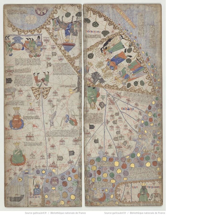 The Catalan Atlas (1375) places the king of Gog and Magog and the Antichrist side by side: a medieval artist’s impression. The model, for its part, distinguishes Gog and the Beast.