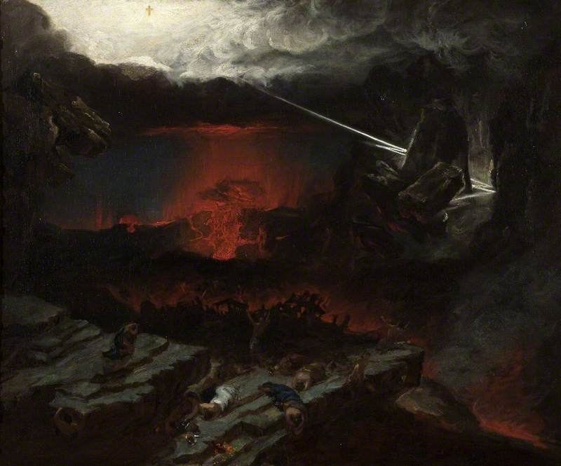 The Opening of the Sixth Seal, artist’s impression by Francis Danby (c. 1825): people’s terror, a motif parallel to Luke 21:25-26. A scene that has not happened.