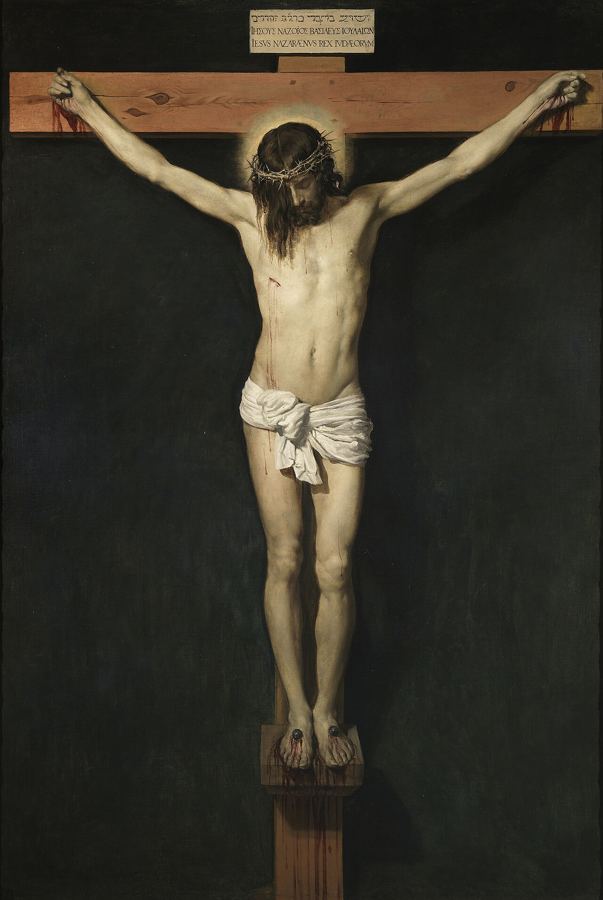Cristo crucificado, visión de artista de Diego Velázquez (hacia 1632, Prado): la crucifixión que los evangelios narran con las palabras del Salmo 22.