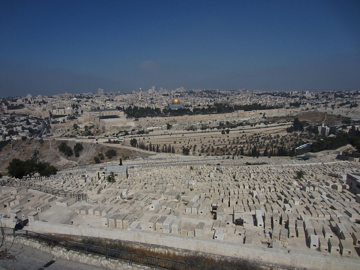 The Old City of Jerusalem seen from the Mount of Olives, 2011. Photo of the place Zech 12:2-3 speaks of; it does not illustrate any fulfillment.